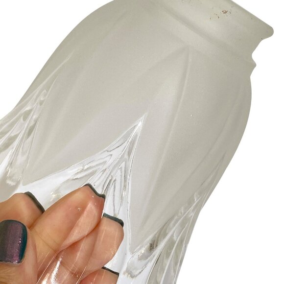 Frosted Glass Light Cover Shade Tulip Style Clear 5in Diameter Replacement - Picture 7 of 10